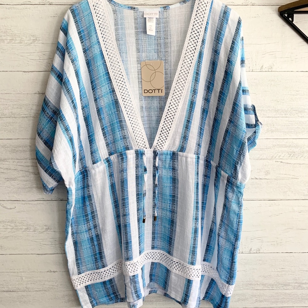 Dotti Blue and White Beach Coverup